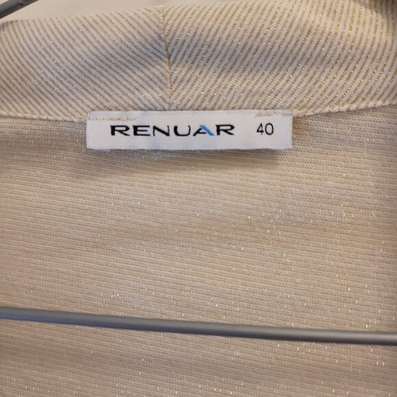 Renuar / Women Blazer / Open front / Cinch sleeves / Ivory and gold / EU 40 - Picture 4 of 11